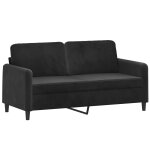 Vidaxl canap� � 2 places noir 140 cm velours