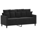Vidaxl canap  2 places noir 140 cm velours