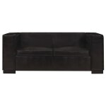 Vidaxl canap  2 places noir cuir vritable