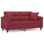 Vidaxl canapé 2 places avec oreillers bordeaux 140 cm similicuir Vidaxl canapé 2 places avec oreillers bordeaux 140 cm similicuir