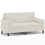 Vidaxl canap� 2 places avec oreillers d�coratifs cr�me 140 cm velours