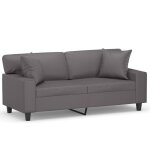 Vidaxl canapé 2 places avec oreillers décoratifs gris 140cm similicuir Vidaxl canapé 2 places avec oreillers décoratifs gris 140cm similicuir