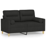 Vidaxl canap� 2 places avec oreillers d�coratifs noir 120 cm tissu
