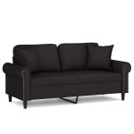 Vidaxl canap� 2 places avec oreillers d�coratifs noir 140 cm velours