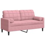 Vidaxl canap 2 places avec oreillers dcoratifs rose 140 cm velours