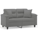 Vidaxl canap� 2 places avec oreillers gris fonc� 120 cm