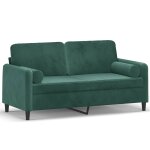 Vidaxl canapé 2 places avec oreillers vert foncé 140 cm velours Vidaxl canapé 2 places avec oreillers vert foncé 140 cm velours
