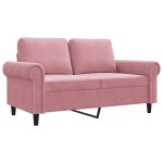 Vidaxl canap� � 2 places rose 120 cm velours
