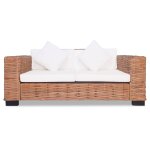 Vidaxl canap  2 places rotin naturel