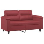 Vidaxl canapé à 2 places rouge bordeaux 120 cm similicuir Vidaxl canapé à 2 places rouge bordeaux 120 cm similicuir