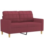 Vidaxl canap  2 places rouge bordeaux 120 cm tissu