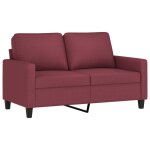 Vidaxl canapé à 2 places rouge bordeaux 120 cm tissu Vidaxl canapé à 2 places rouge bordeaux 120 cm tissu