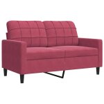Vidaxl canap  2 places rouge bordeaux 120 cm velours