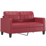 Vidaxl canapé à 2 places rouge bordeaux 140 cm similicuir Vidaxl canapé à 2 places rouge bordeaux 140 cm similicuir