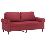 Vidaxl canap  2 places rouge bordeaux 140 cm similicuir