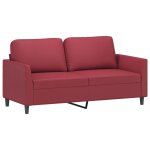Vidaxl canap� � 2 places rouge bordeaux 140 cm similicuir