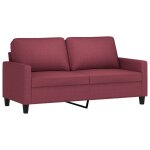 Vidaxl canapé à 2 places rouge bordeaux 140 cm tissu Vidaxl canapé à 2 places rouge bordeaux 140 cm tissu