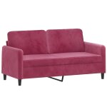 Vidaxl canap� � 2 places rouge bordeaux 140 cm velours