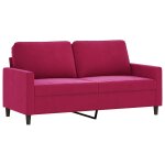 Vidaxl canap� � 2 places rouge bordeaux 140 cm velours