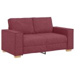 Vidaxl canap� 2 places rouge vin 160x78x84 cm tissu