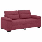 Vidaxl canap� 2 places rouge vin 180x81x84 cm en tissu