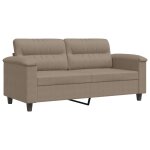 Vidaxl canap� � 2 places taupe 140 cm tissu microfibre