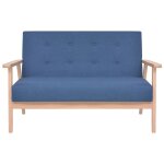 Vidaxl canap  2 places tissu bleu