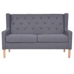 Vidaxl canap  2 places tissu gris