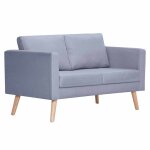 Vidaxl canapé à 2 places tissu gris clair Vidaxl canapé à 2 places tissu gris clair