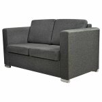 Vidaxl canap� � 2 places tissu gris fonc�