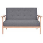 Vidaxl canap  2 places tissu gris fonc