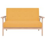 Vidaxl canapé à 2 places tissu jaune Vidaxl canapé à 2 places tissu jaune