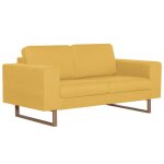 Vidaxl canap  2 places tissu jaune