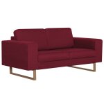 Vidaxl canap� � 2 places tissu rouge bordeaux