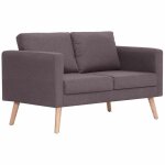 Vidaxl canap� � 2 places tissu taupe