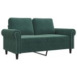 Vidaxl canapé à 2 places vert foncé 120 cm velours Vidaxl canapé à 2 places vert foncé 120 cm velours