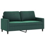 Vidaxl canapé à 2 places vert foncé 140 cm velours Vidaxl canapé à 2 places vert foncé 140 cm velours