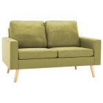 Vidaxl canap  2 places vert tissu