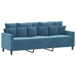 Vidaxl canapé à 3 places bleu 180 cm velours Vidaxl canapé à 3 places bleu 180 cm velours