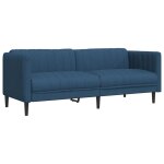 Vidaxl canap� � 3 places bleu tissu