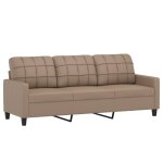 Vidaxl canap  3 places cappuccino 180 cm similicuir