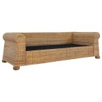 Vidaxl canapé à 3 places avec coussins rotin naturel Vidaxl canapé à 3 places avec coussins rotin naturel