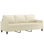 Vidaxl canap� � 3 places cr�me 180 cm similicuir