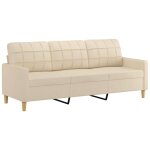 Vidaxl canap� � 3 places cr�me 180 cm tissu
