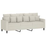 Vidaxl canap� � 3 places cr�me 180 cm velours