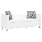 Vidaxl canap  3 places cuir artificiel blanc