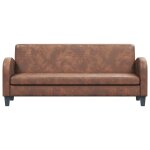 Vidaxl canap� � 3 places daim synth�tique marron