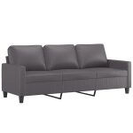 Vidaxl canapé à 3 places gris 180 cm similicuir Vidaxl canapé à 3 places gris 180 cm similicuir
