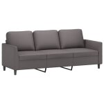Vidaxl canapé à 3 places gris 180 cm similicuir Vidaxl canapé à 3 places gris 180 cm similicuir