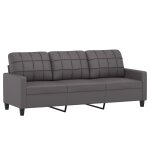 Vidaxl canap  3 places gris 180 cm similicuir